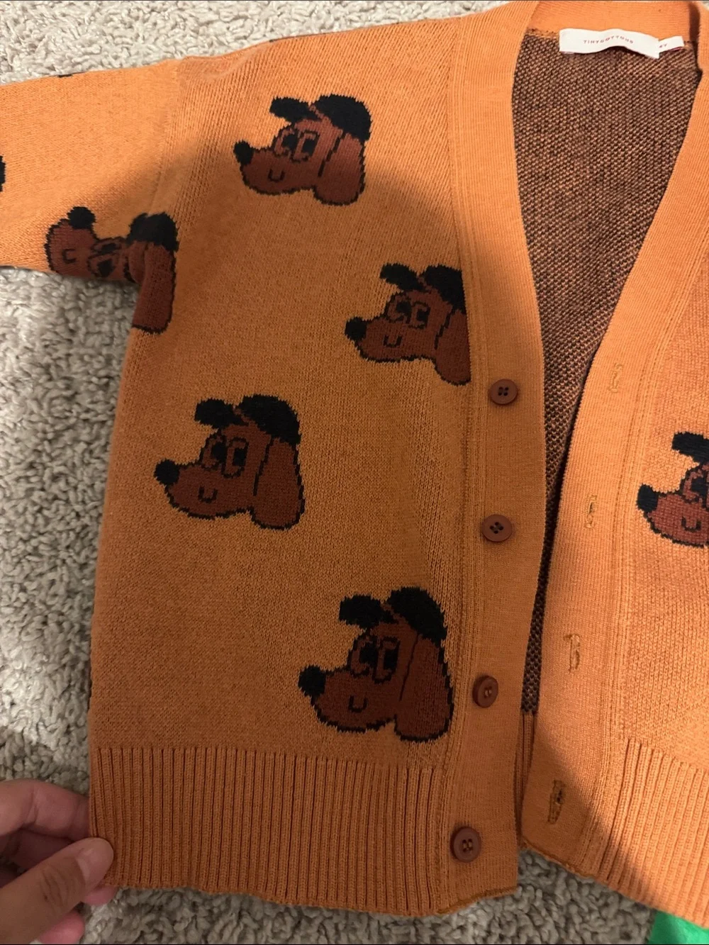 Tiny Cottons Dog-Print Cardigan